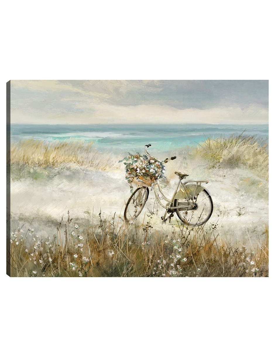 Cuadro decorativo Bicicleta de playa técnica mixta Primavera