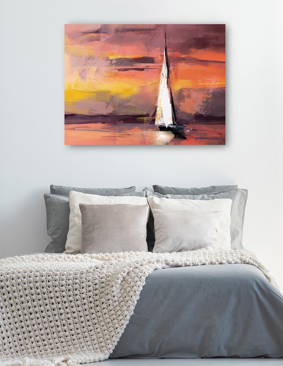 Cuadro decorativo Navegando al atardecer técnica mixta Navegación 6
