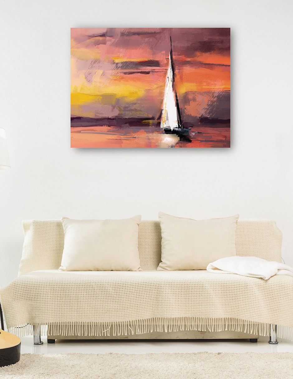 Cuadro decorativo Navegando al atardecer técnica mixta Navegación 7