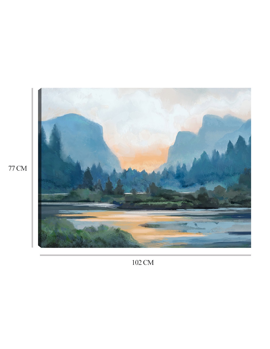 Cuadro decorativo Atardecer de Montaña técnica mixta Lagos 9
