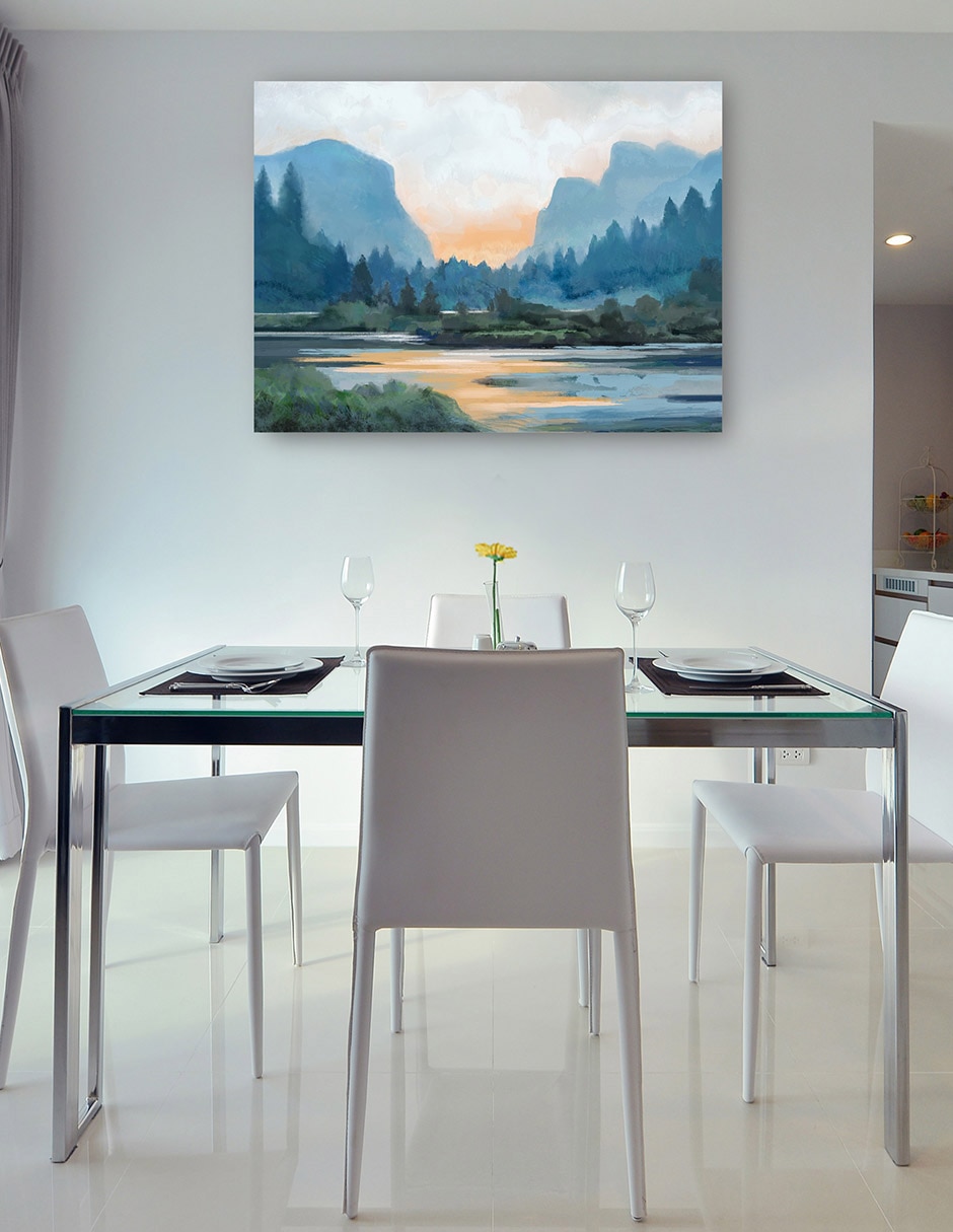 Cuadro decorativo Atardecer de Montaña técnica mixta Lagos 6