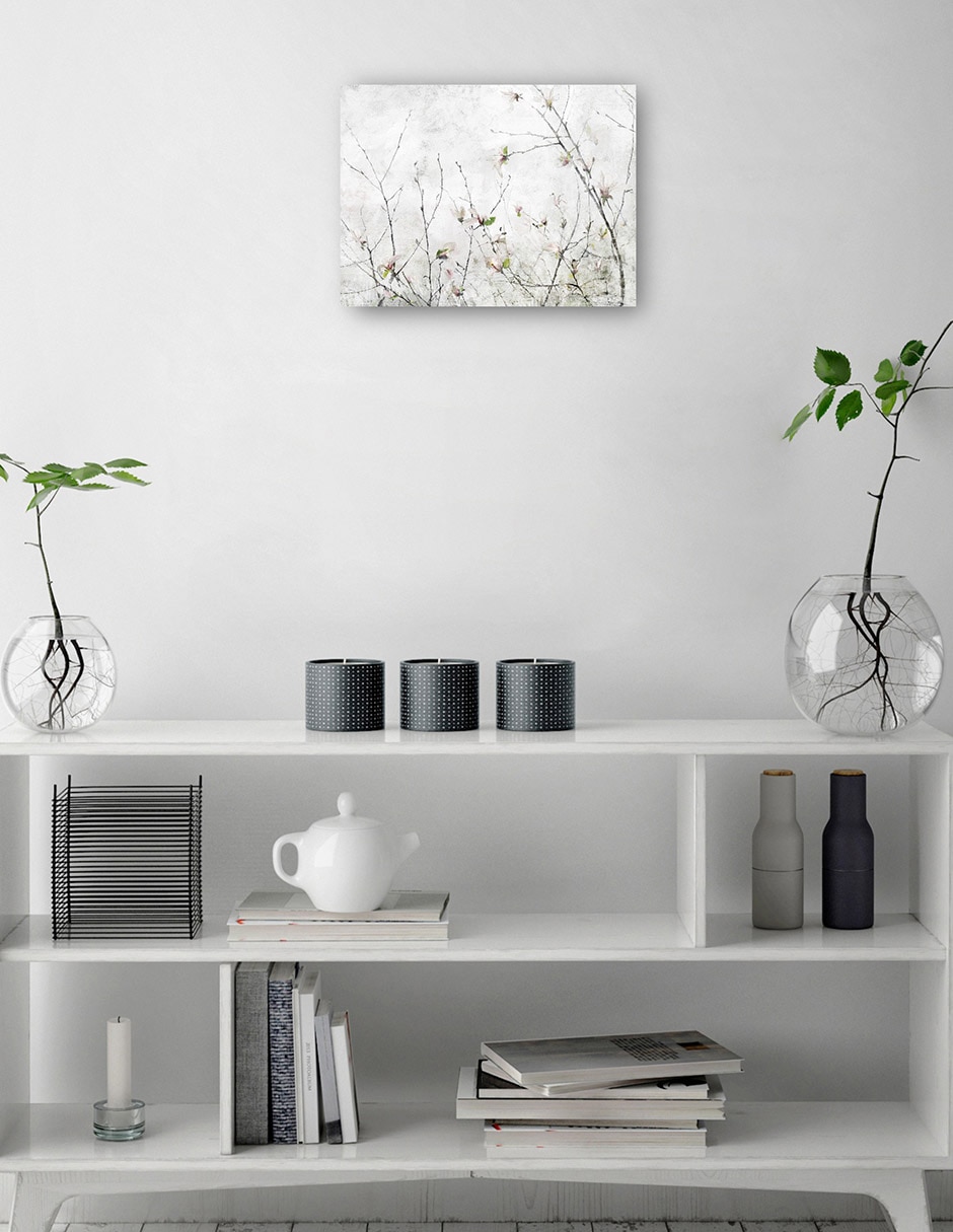 Cuadro decorativo Momento de magnolia técnica mixta Floración 3