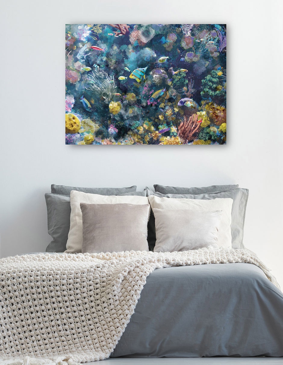 Cuadro decorativo Colores Submarinos II técnica mixta Criaturas Marinas 6