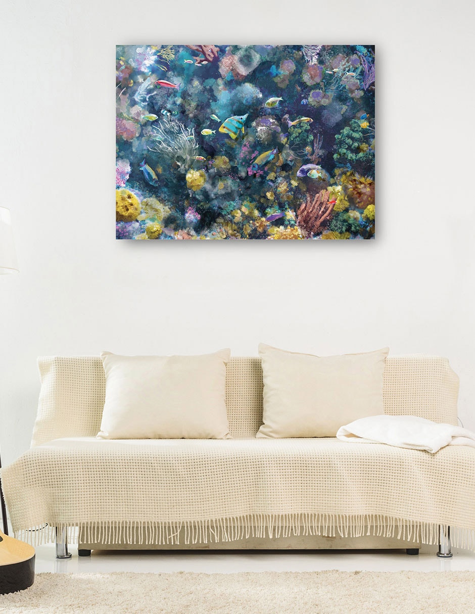 Cuadro decorativo Colores Submarinos II técnica mixta Criaturas Marinas 7