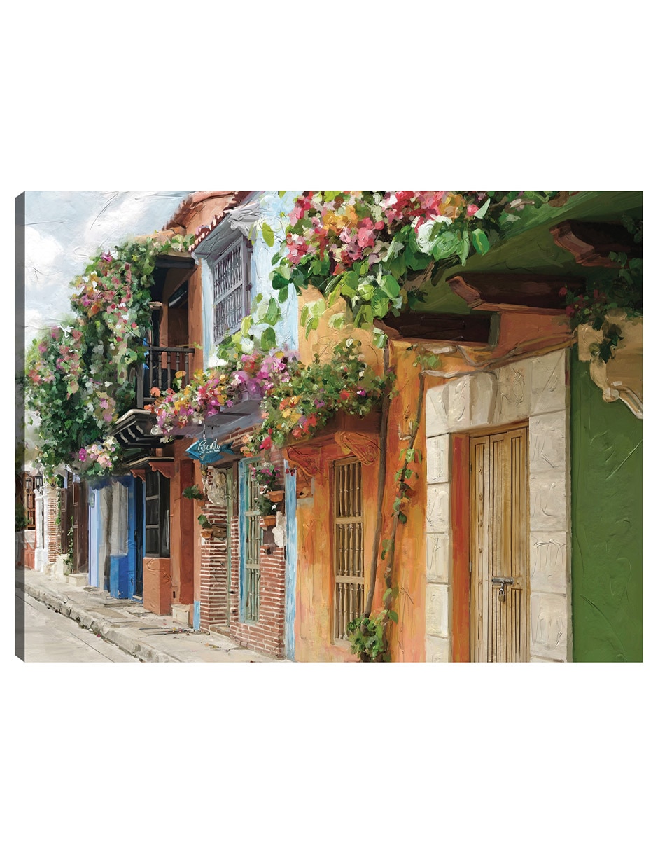 Cuadro decorativo Colores del Pueblo técnica mixta Arquitectura