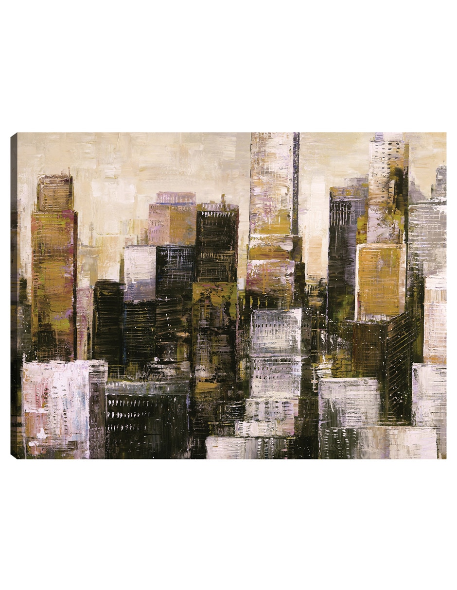 Cuadro decorativo Ciudad de Oro II técnica mixta Edificios