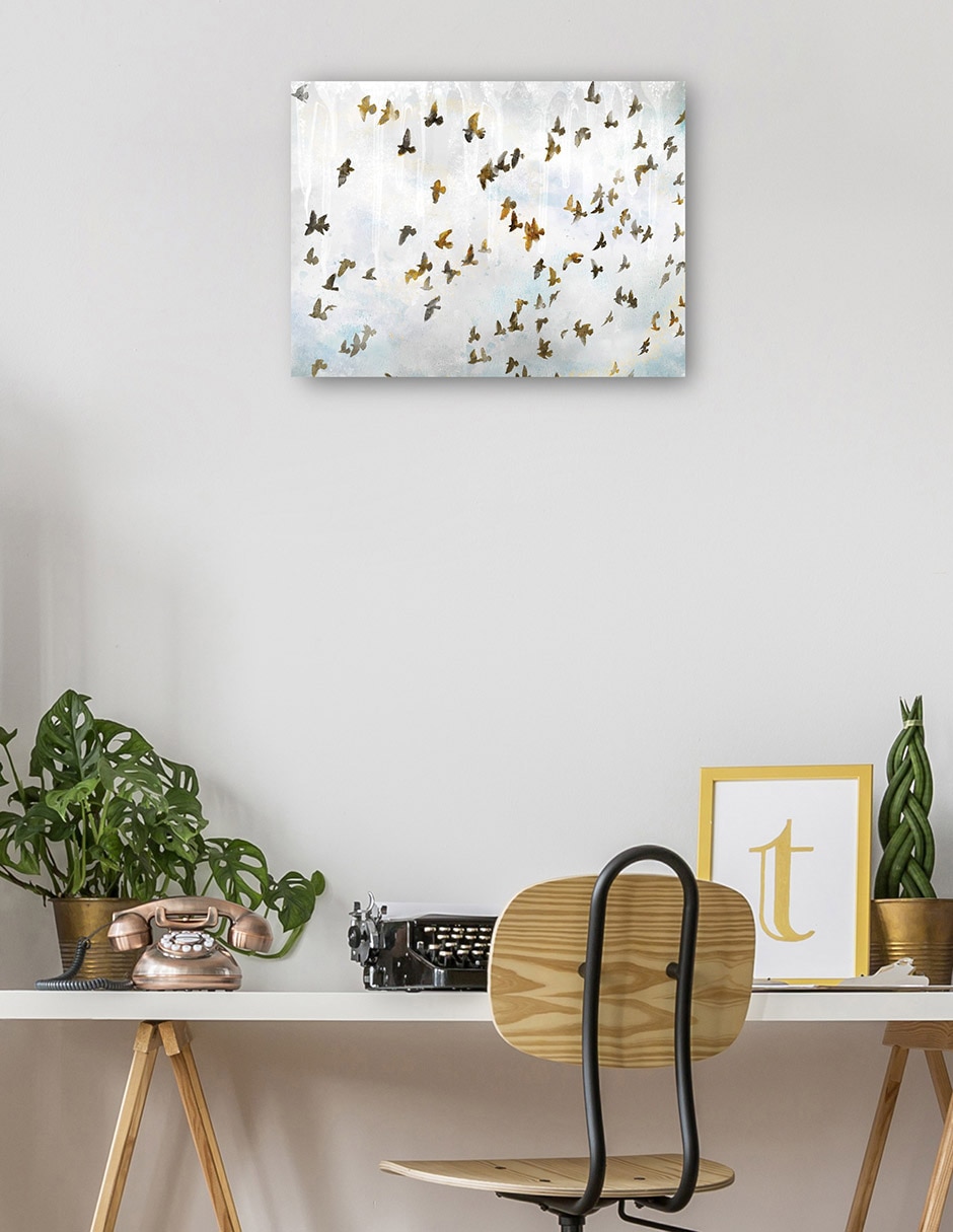 Cuadro decorativo En Vuelo técnica mixta Aves Silvestres 4