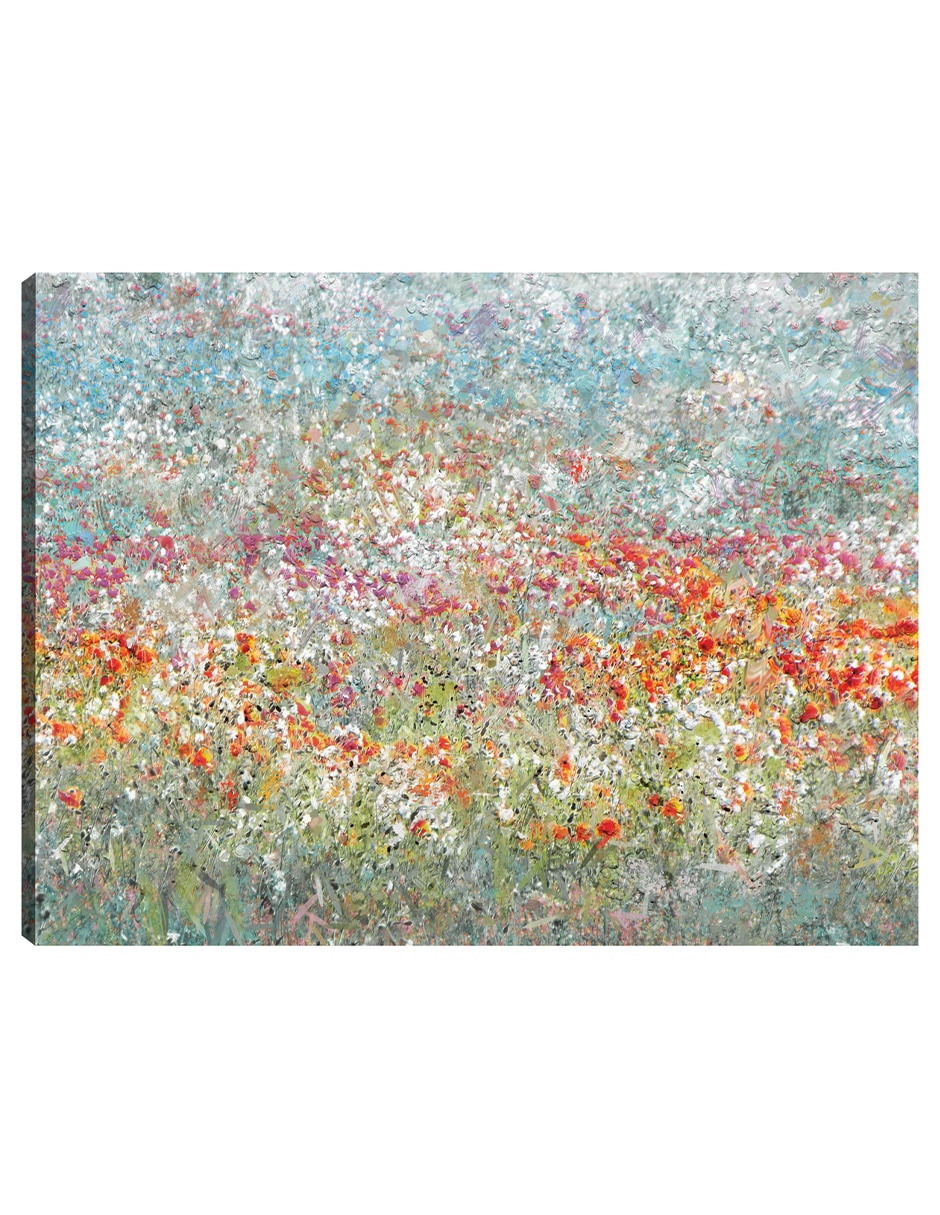 Cuadro decorativo Campo de Flores técnica mixta Primavera
