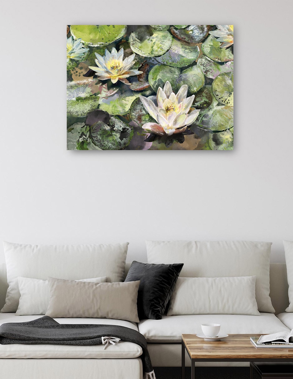 Cuadro decorativo Flores de Loto técnica mixta Floración 5