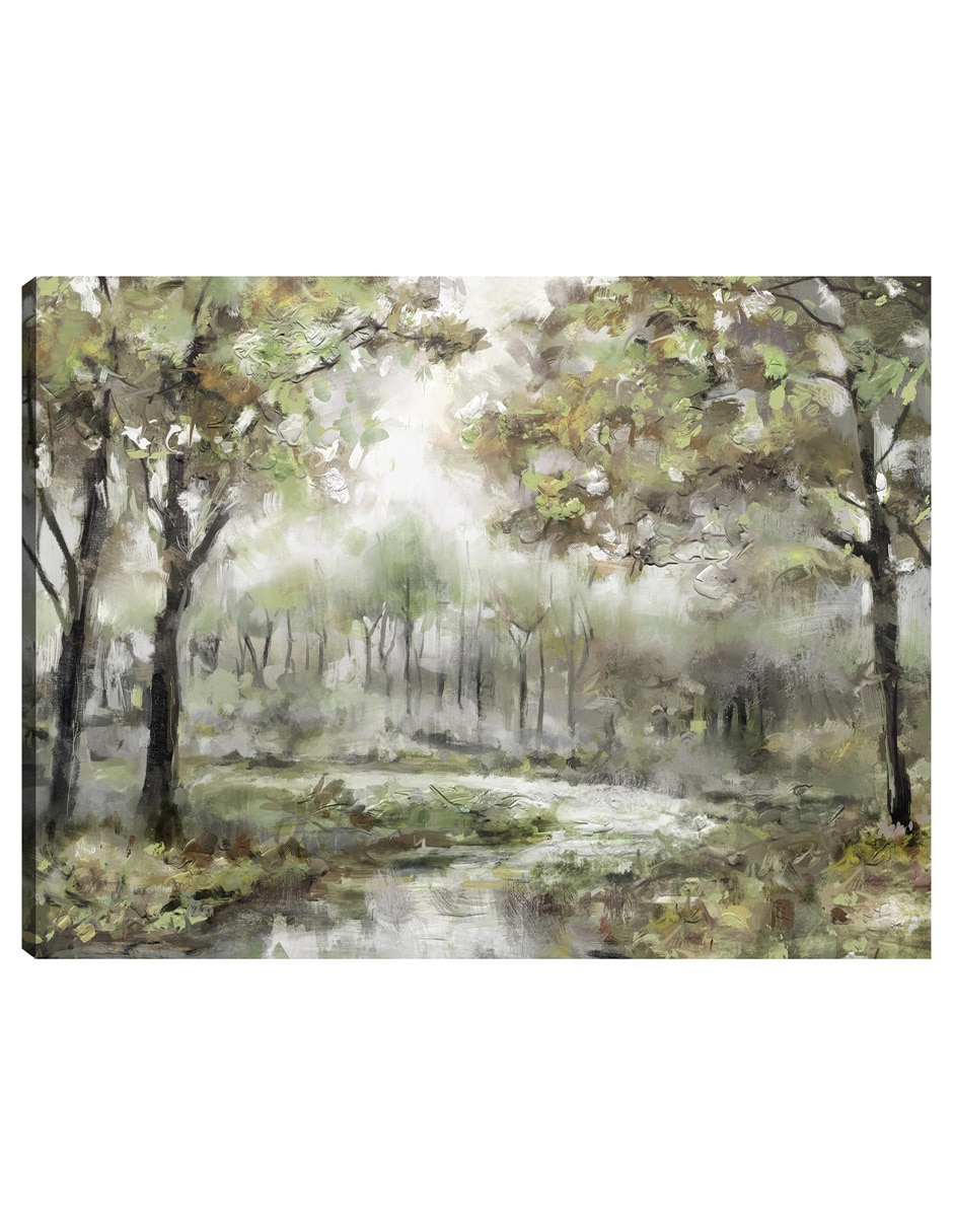 Cuadro decorativo Camino Sazonado Primavera técnica mixta Bosques