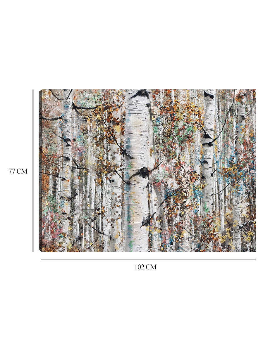 Cuadro decorativo Abedules Enjoyados técnica mixta Bosques 9