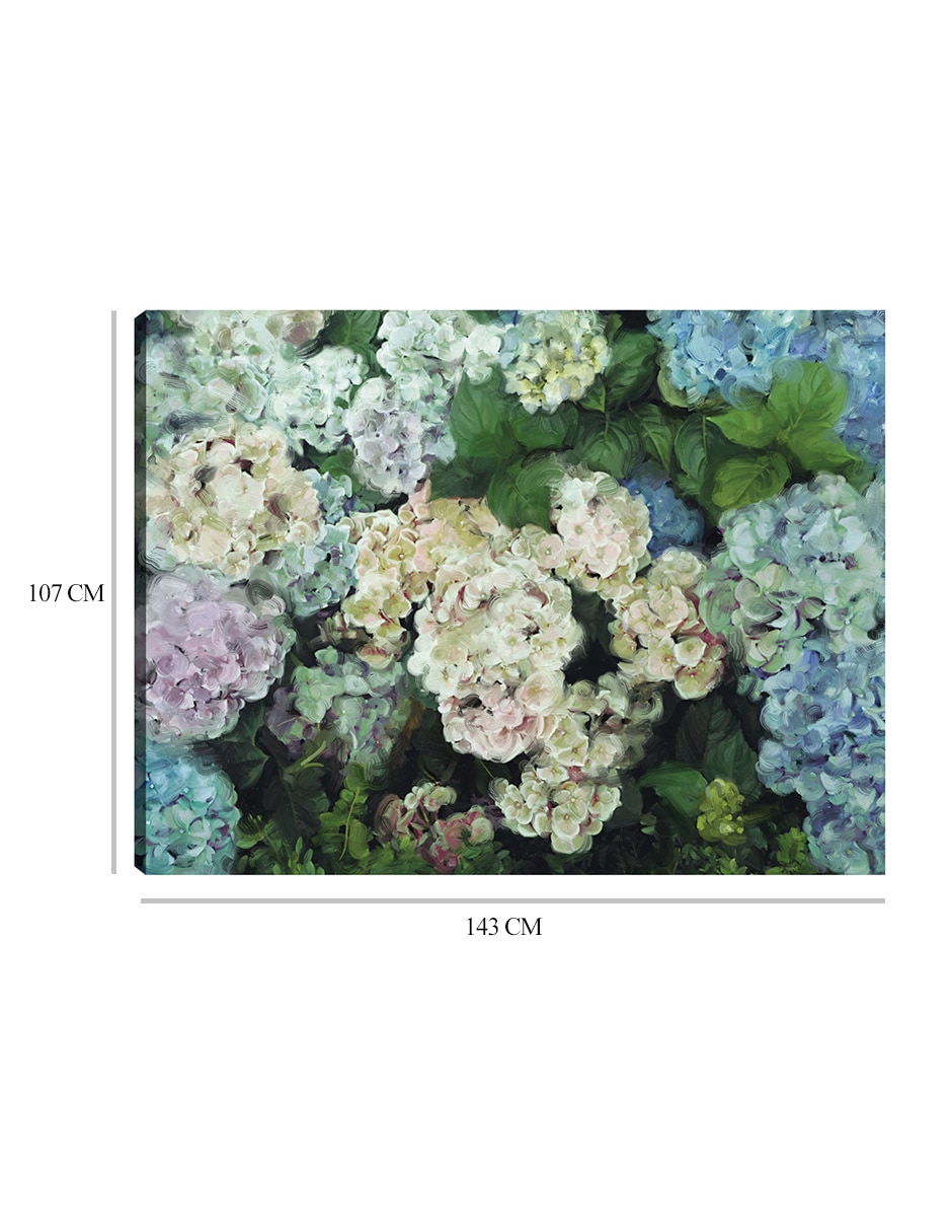 Cuadro decorativo Jardín de Hortensias técnica mixta Primavera 2