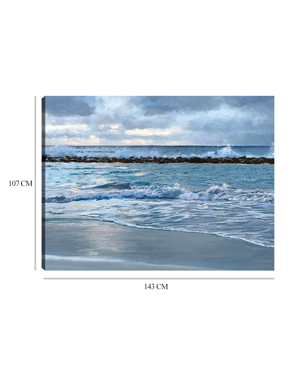 Cuadro decorativo Amanecer Azul técnica mixta Playas 2