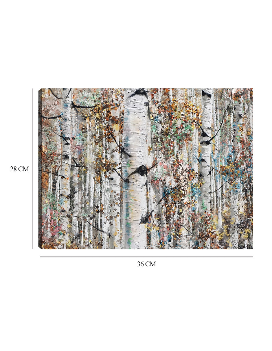 Cuadro decorativo Abedules enjoyados técnica mixta Bosques 2