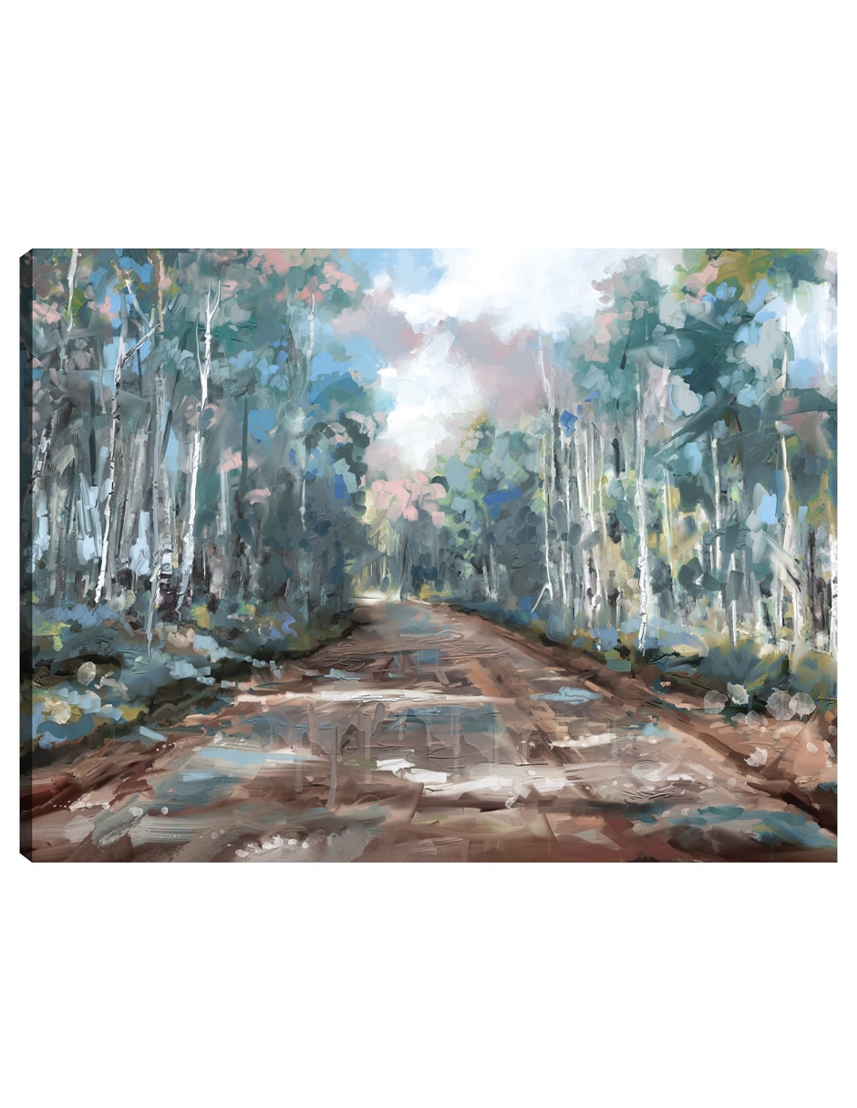 Cuadro decorativo Largo camino a casa técnica mixta Caminos