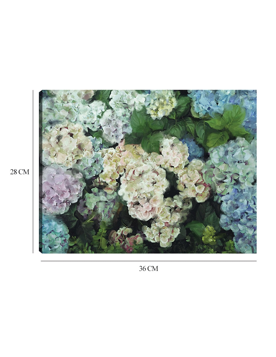 Cuadro decorativo Jardín de hortensias técnica mixta Primavera 2