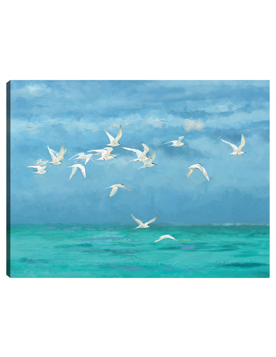 Cuadro decorativo Vuelo costero técnica mixta Aves Silvestres Cuadro decorativo Vuelo costero técnica mixta Aves Silvestres