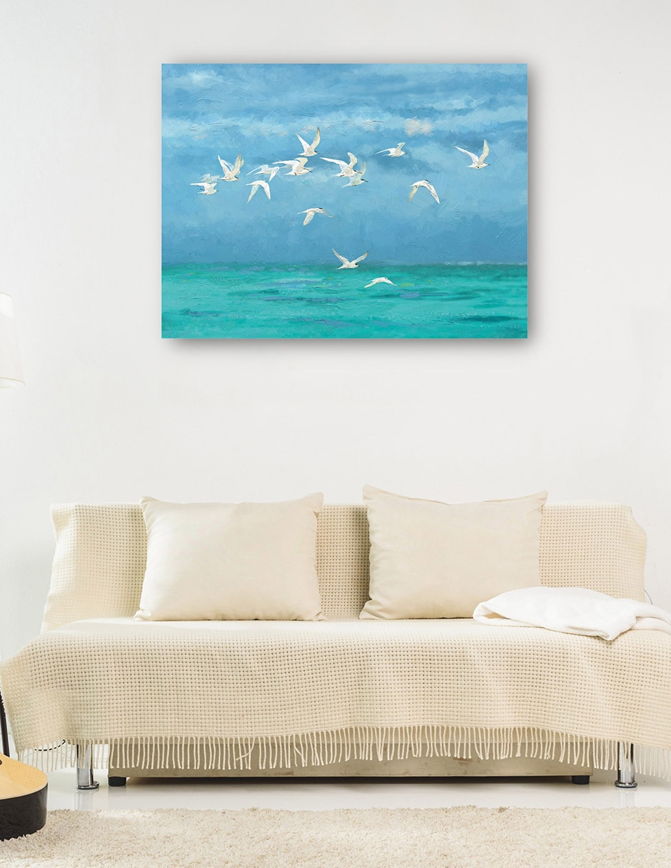 Cuadro decorativo Vuelo costero técnica mixta Aves Silvestres 6