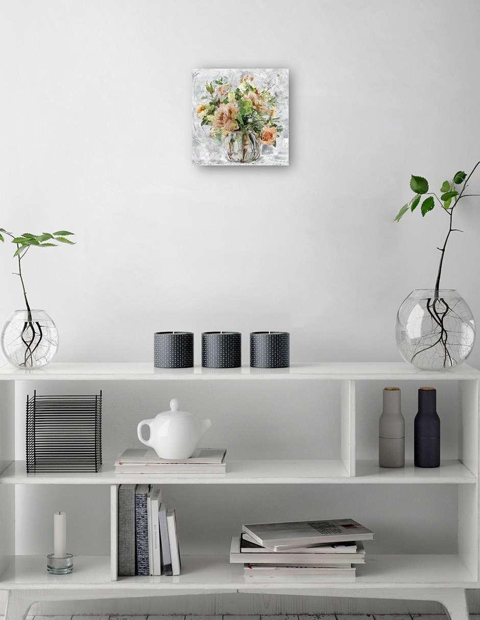 Cuadro decorativo técnica mixta Floreros 2
