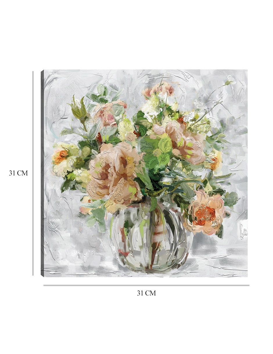 Cuadro decorativo técnica mixta Floreros 2