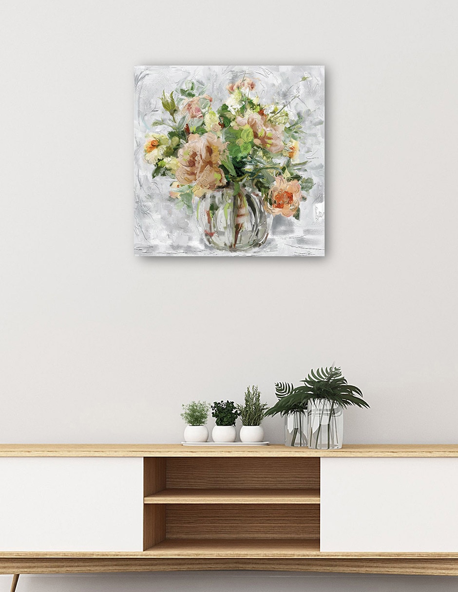 Cuadro decorativo técnica mixta Floreros 5