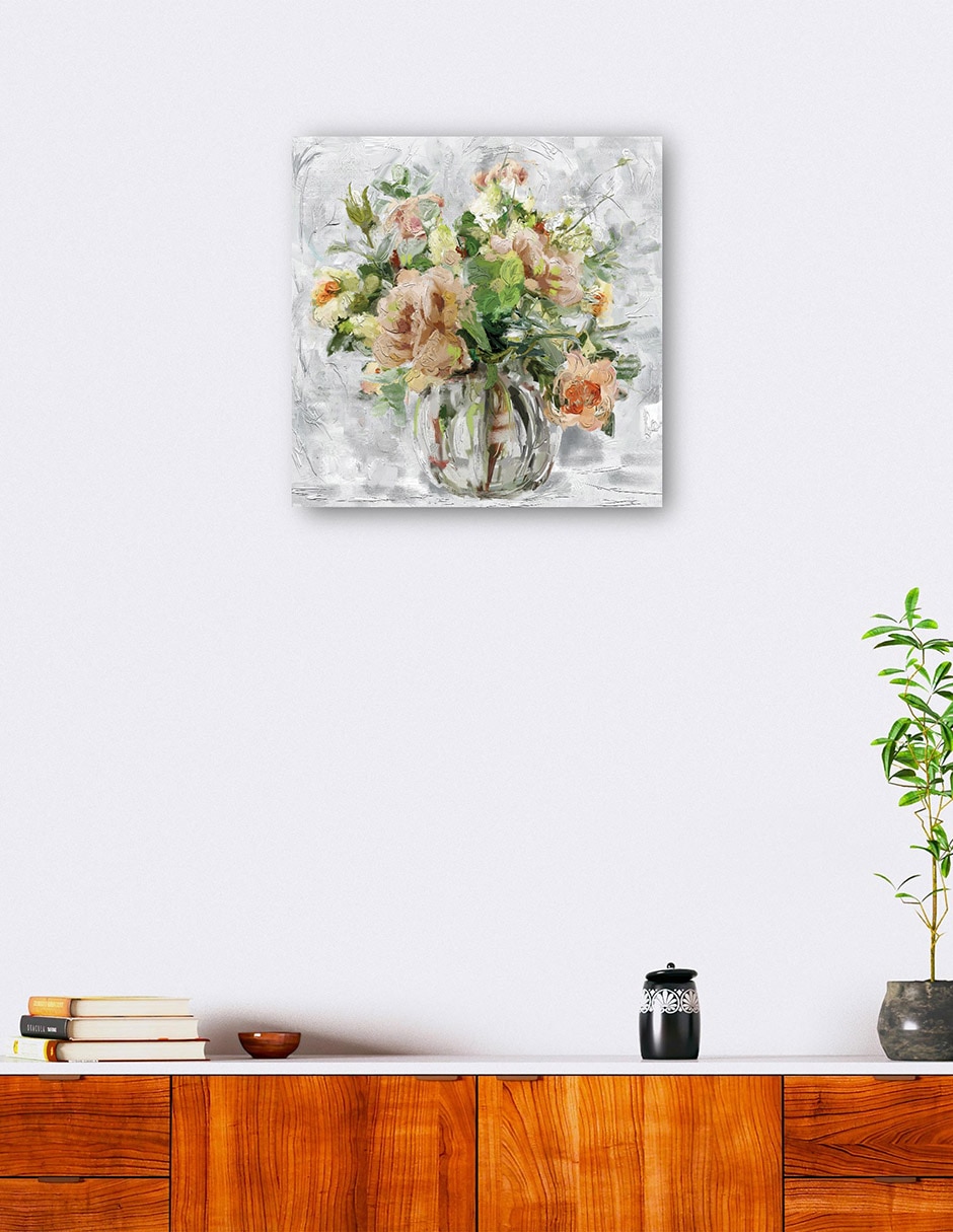 Cuadro decorativo técnica mixta Floreros 6
