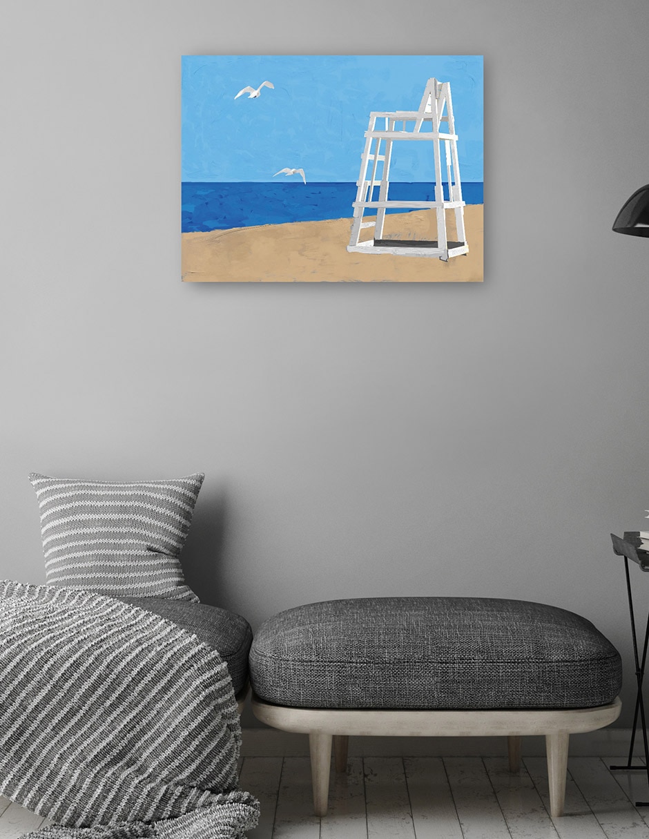Cuadro decorativo técnica mixta Playas 4