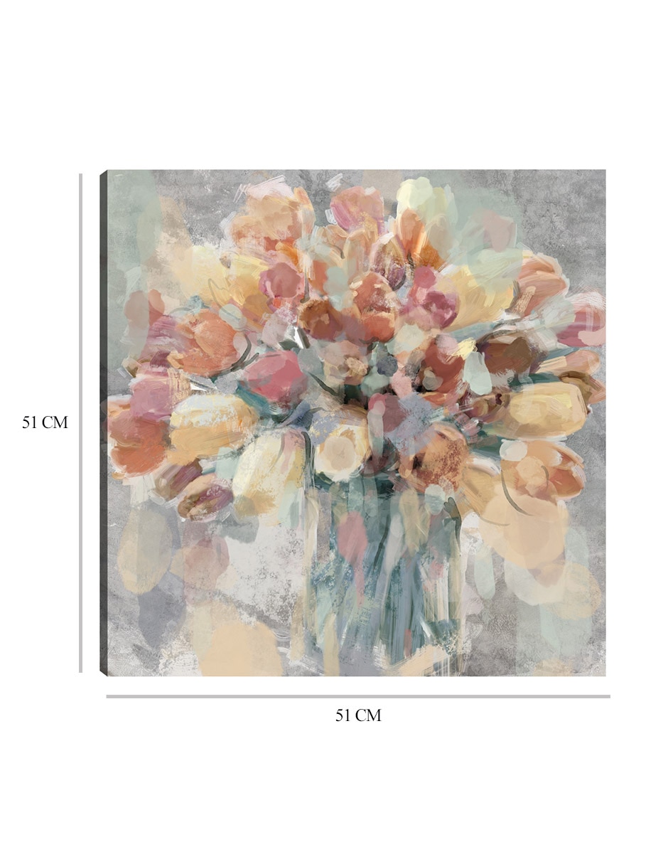 Cuadro decorativo técnica mixta Floreros 3