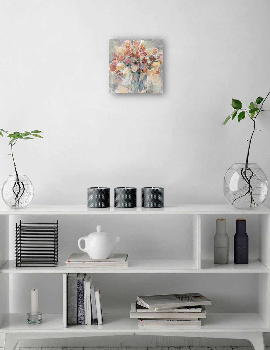 Cuadro decorativo técnica mixta Floreros 4