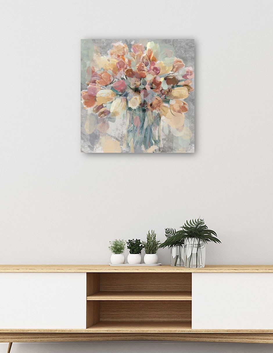Cuadro decorativo técnica mixta Floreros 7