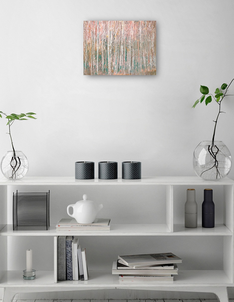 Cuadro decorativo técnica mixta Bosques 2