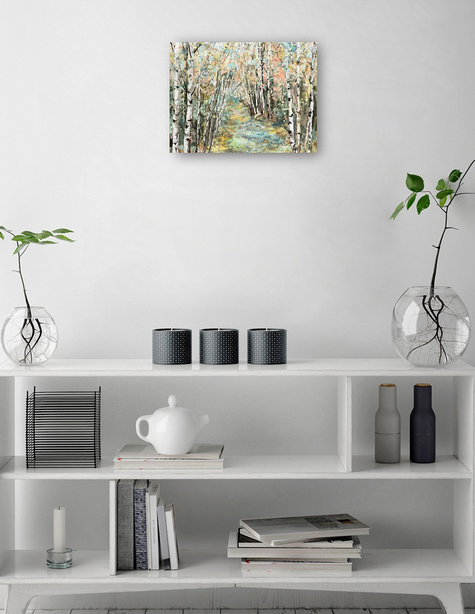 Cuadro decorativo técnica mixta Bosques 2