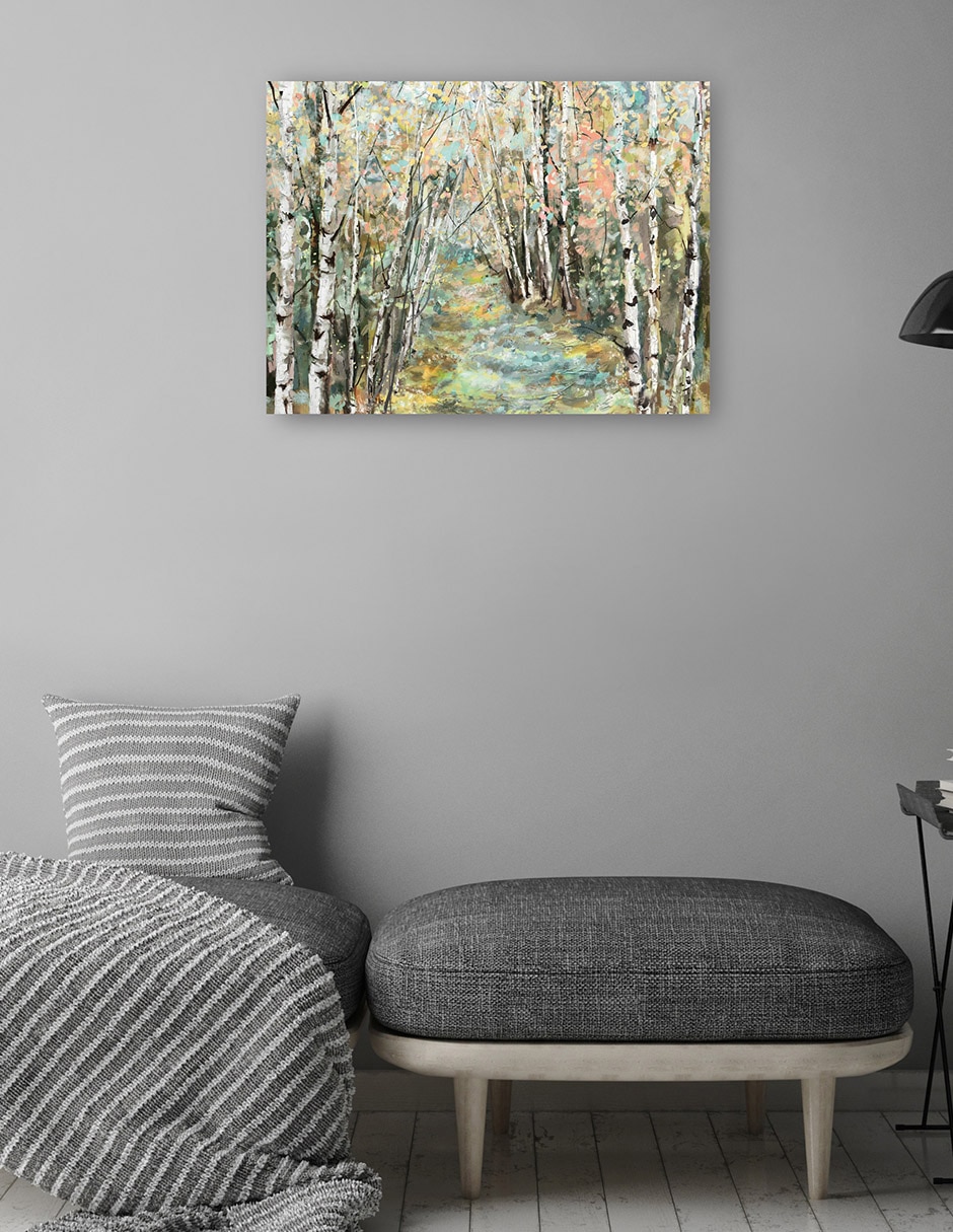 Cuadro decorativo técnica mixta Bosques 4