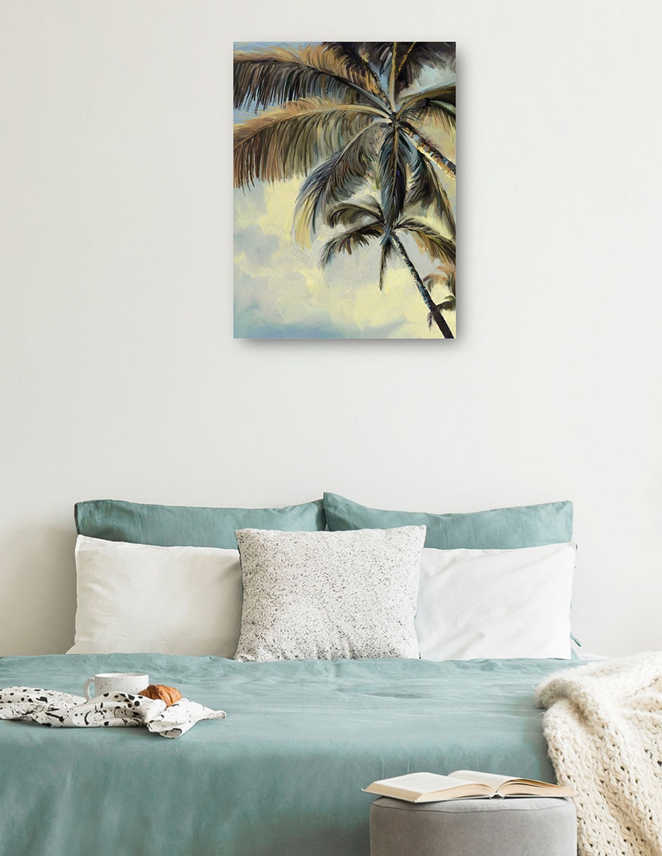 Cuadro decorativo técnica mixta Palmeras 5