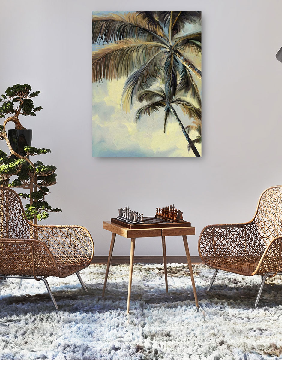 Cuadro decorativo técnica mixta Palmeras 7