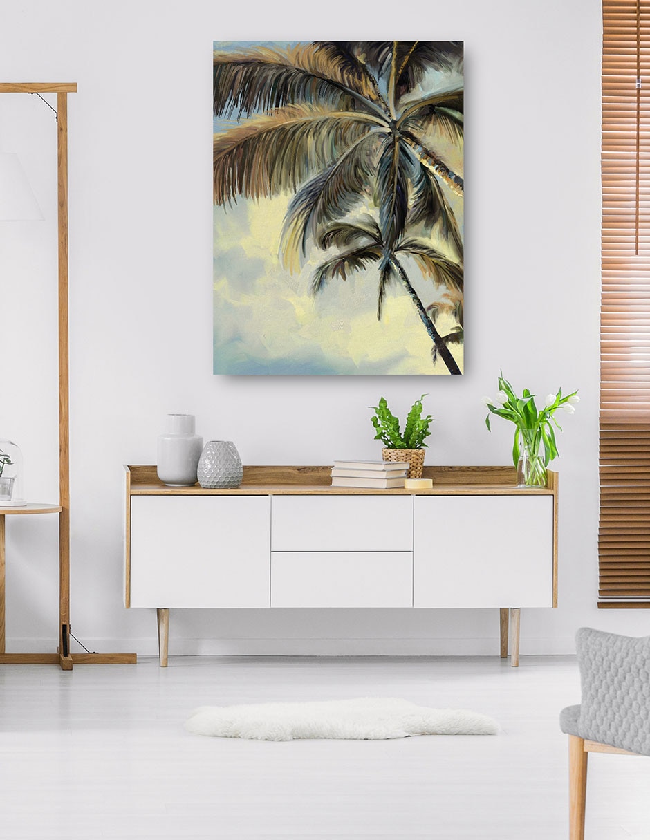 Cuadro decorativo técnica mixta Palmeras 8