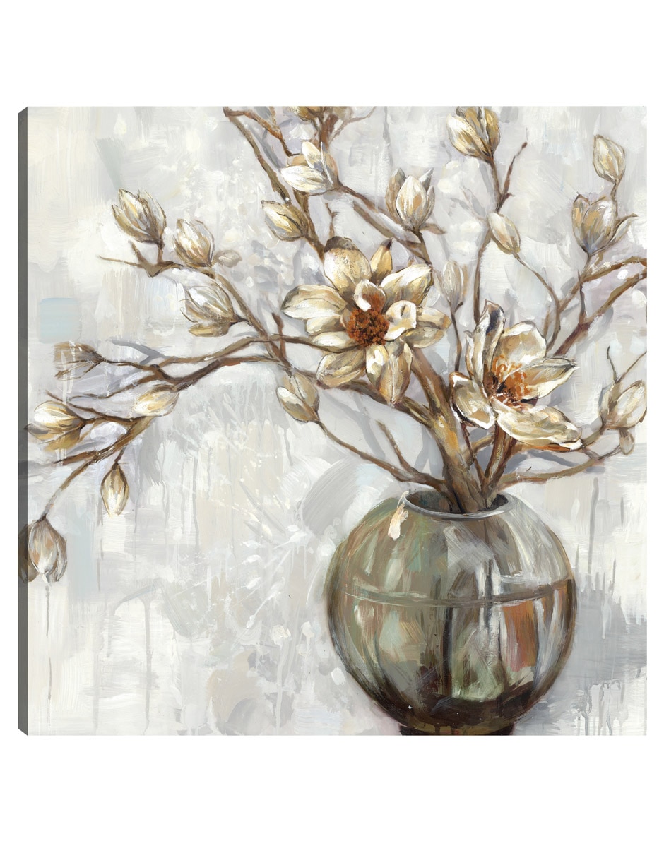 Cuadro decorativo técnica mixta Floreros