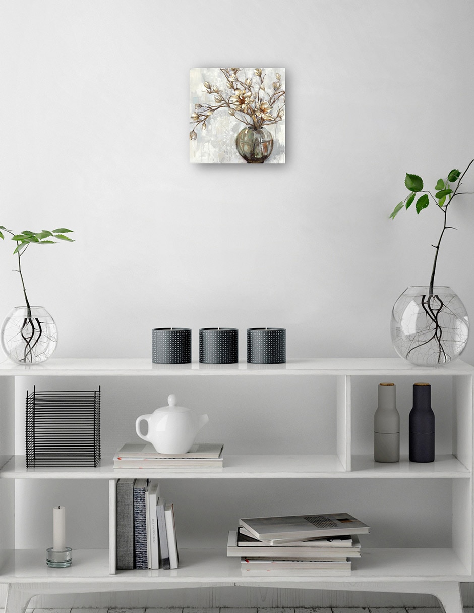 Cuadro decorativo técnica mixta Floreros 3
