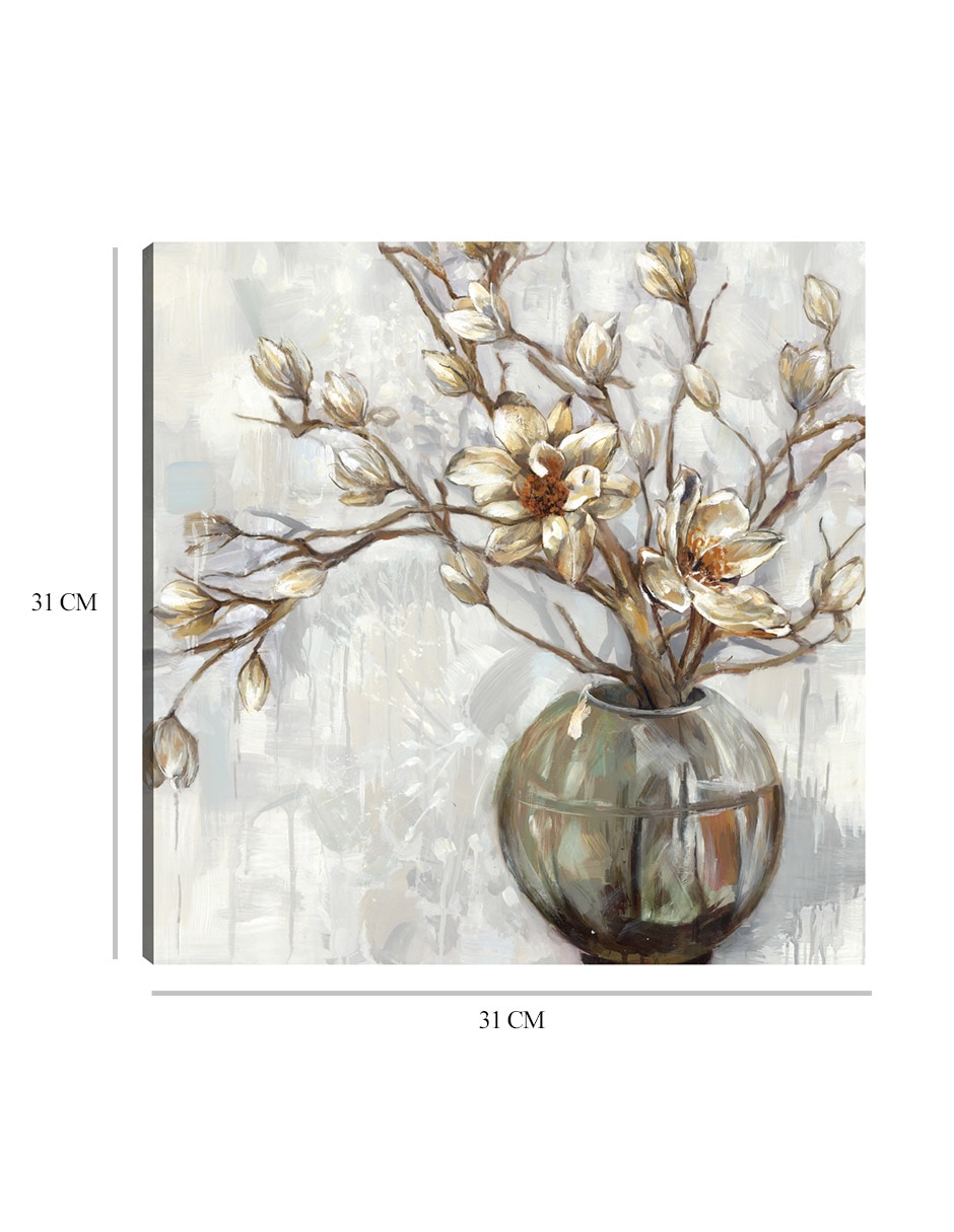 Cuadro decorativo técnica mixta Floreros 2