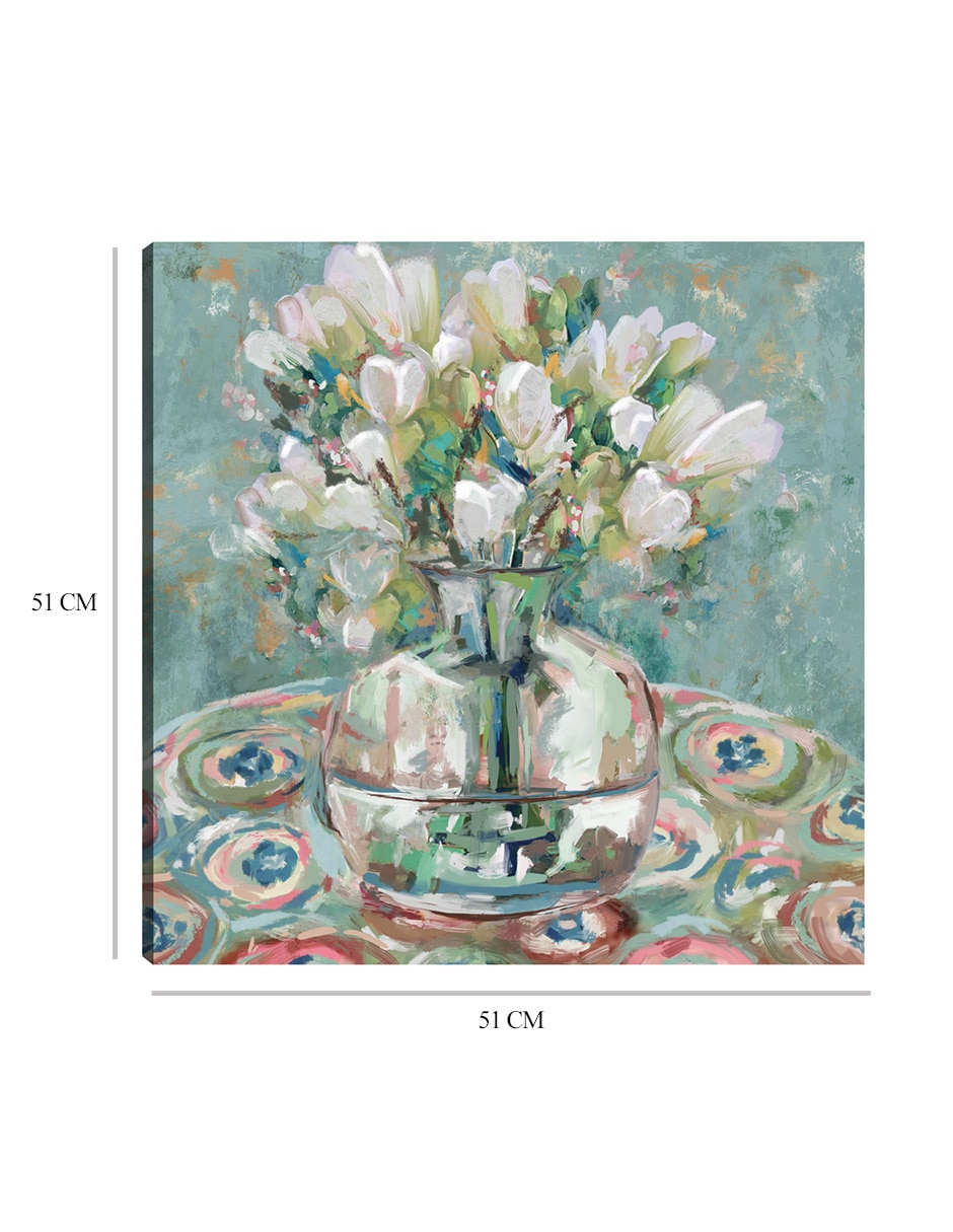 Cuadro decorativo técnica mixta Floreros 2