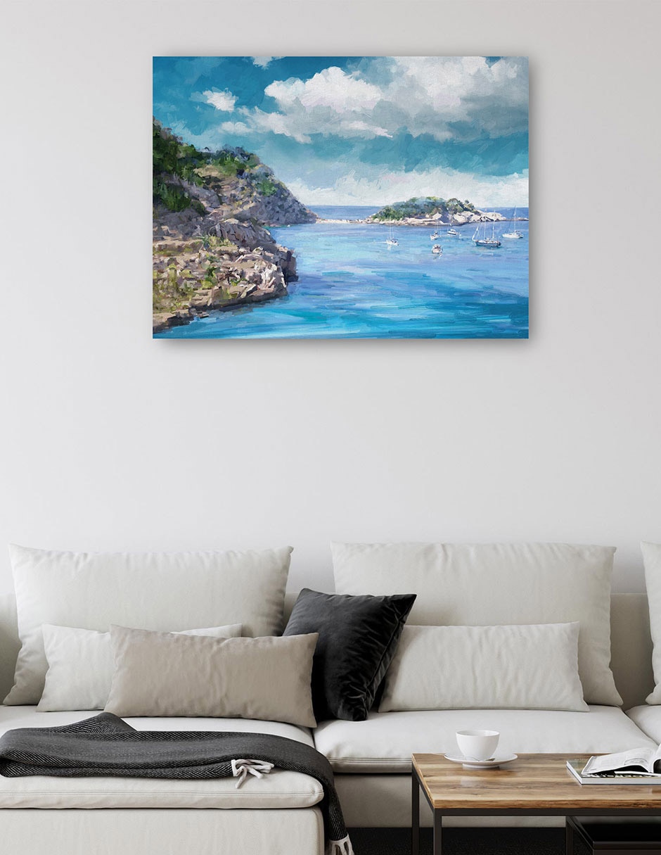 Cuadro decorativo técnica mixta Playas 5