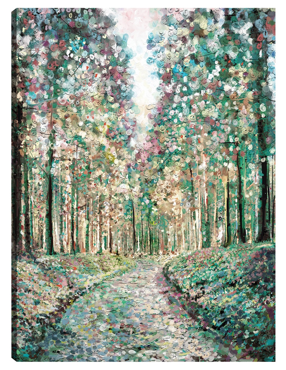 Cuadro decorativo técnica mixta Bosques
