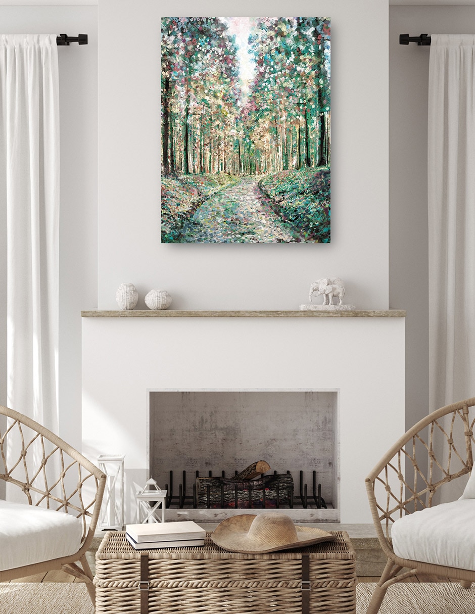 Cuadro decorativo técnica mixta Bosques 4