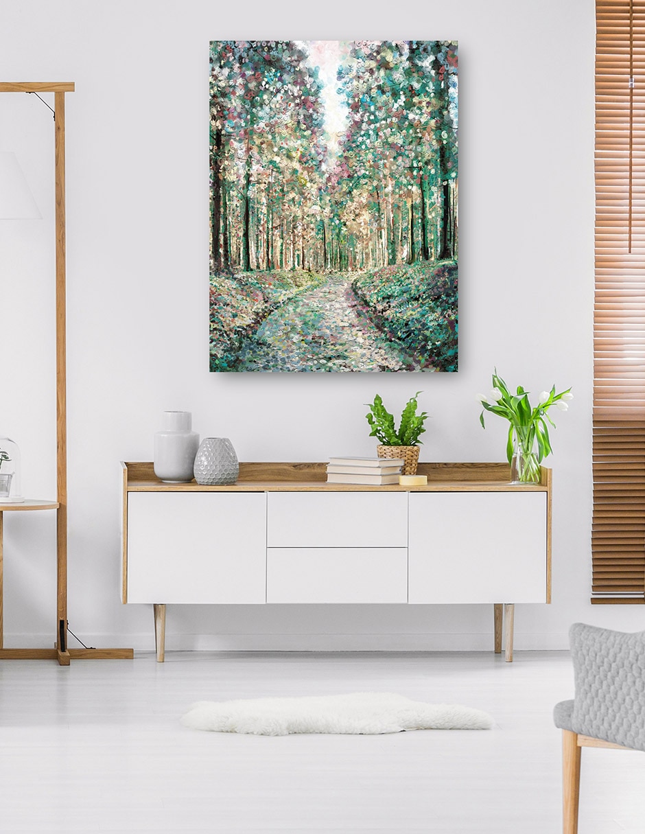 Cuadro decorativo técnica mixta Bosques 6