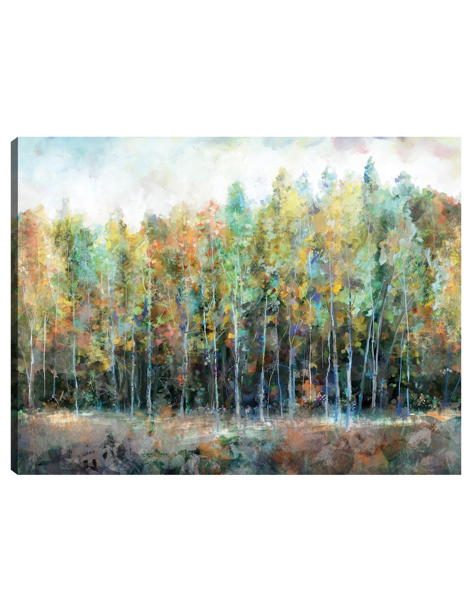 Cuadro decorativo técnica mixta Bosques