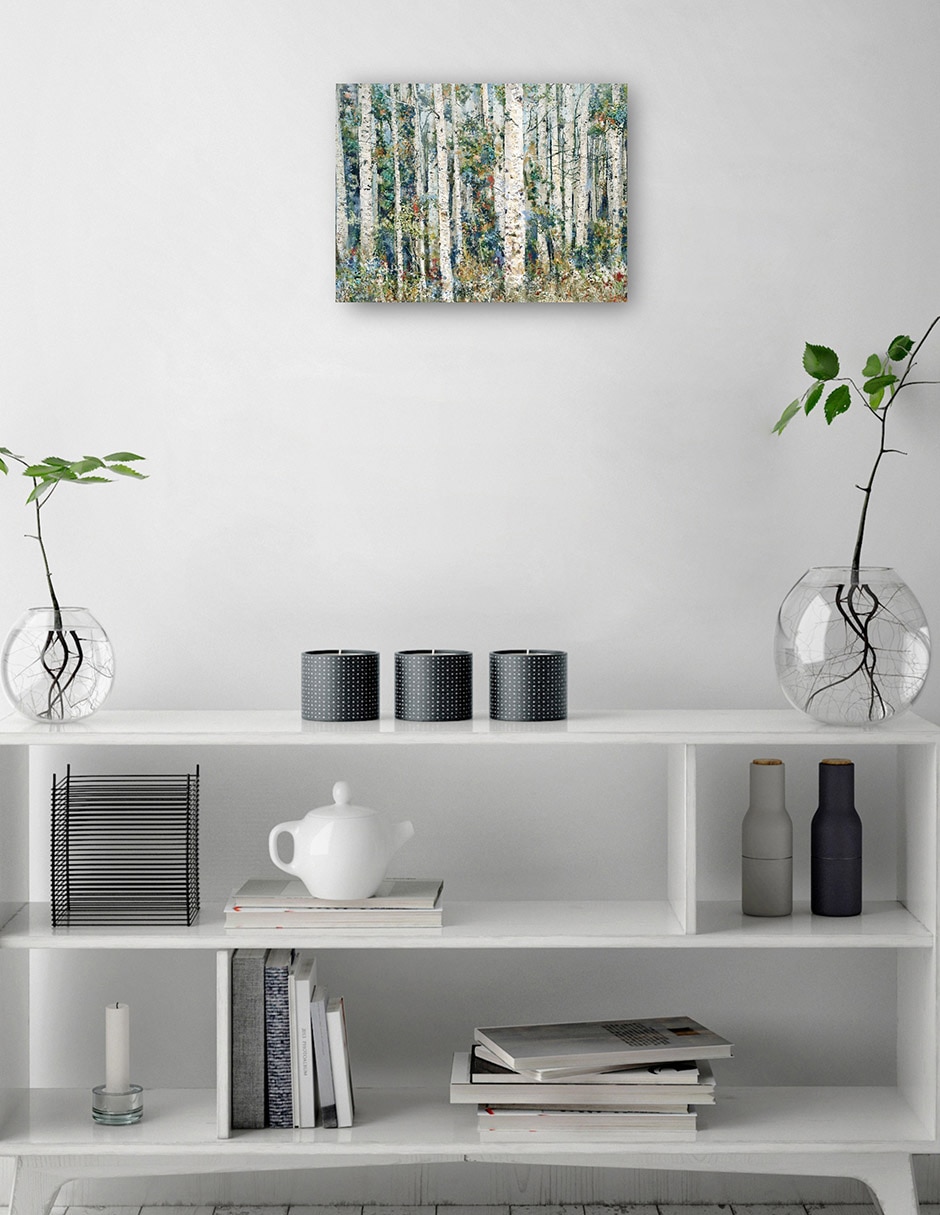 Cuadro decorativo técnica mixta Bosques 3