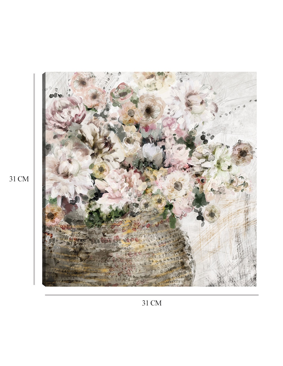 Cuadro decorativo técnica mixta Arreglo Floral 2