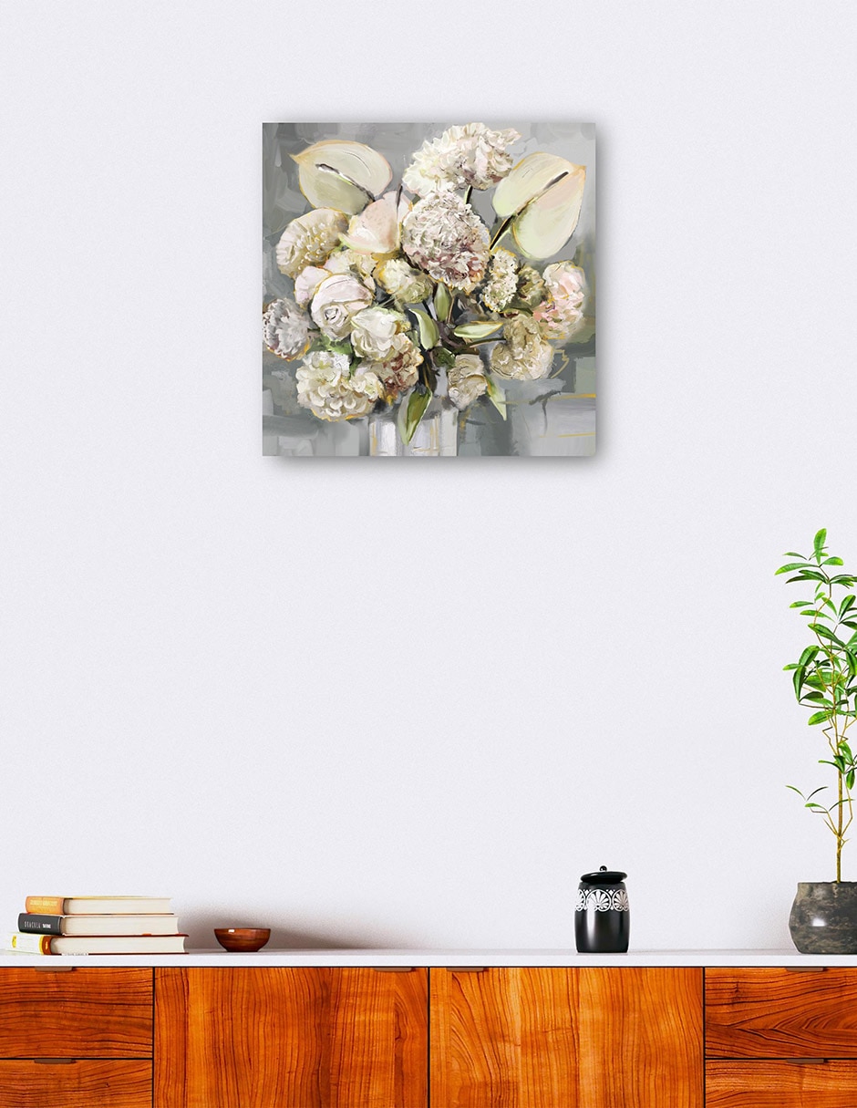 Cuadro decorativo técnica mixta Arreglo Floral 4
