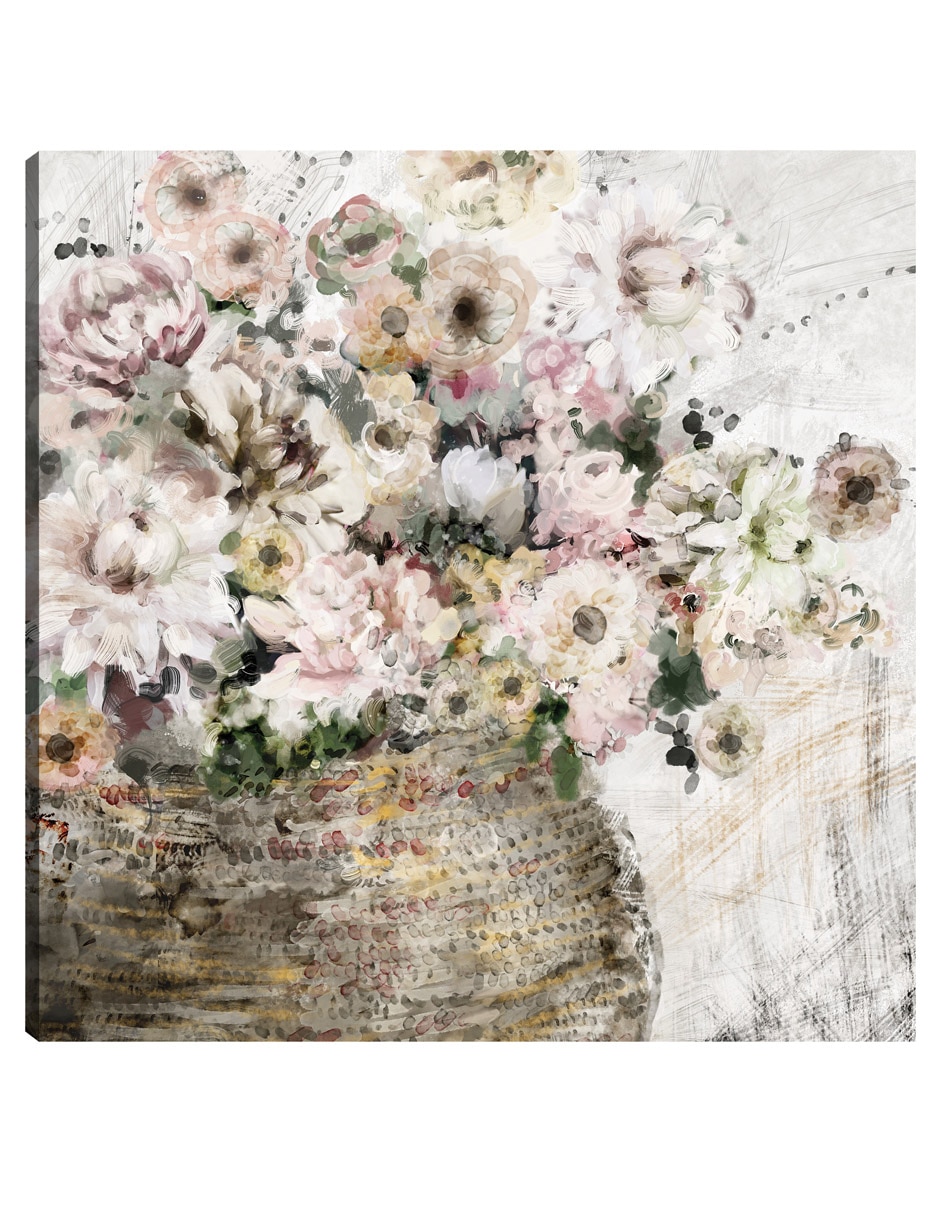 Cuadro decorativo técnica mixta Arreglo Floral