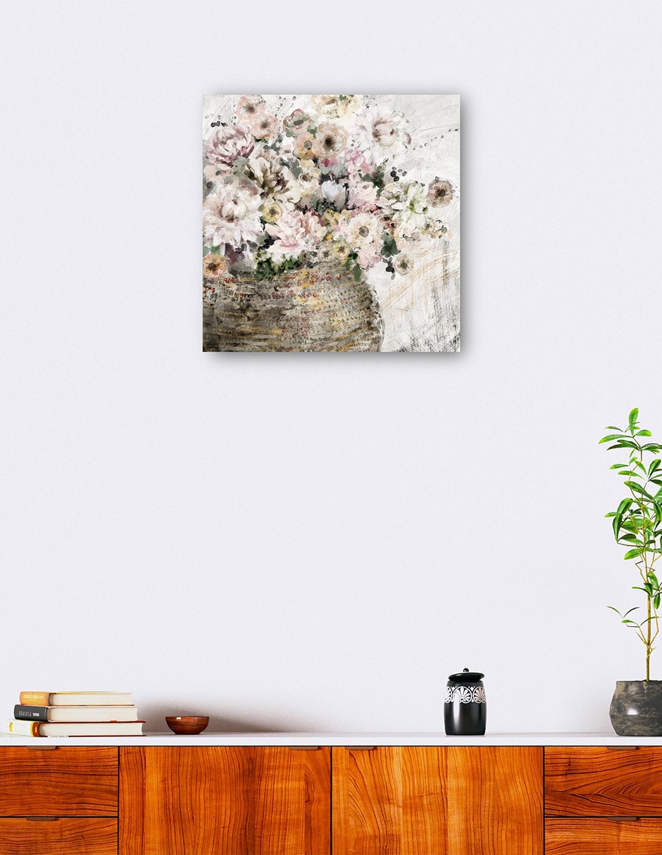 Cuadro decorativo técnica mixta Arreglo Floral 5